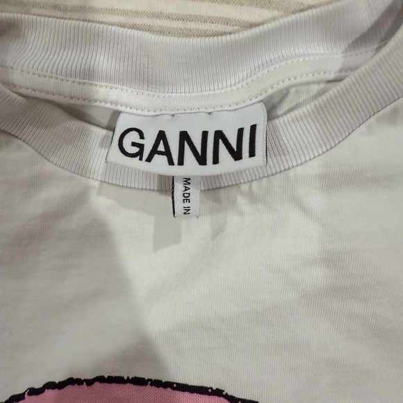 Ganni White Tee with Rainbow Graphic - Picture 5 of 5